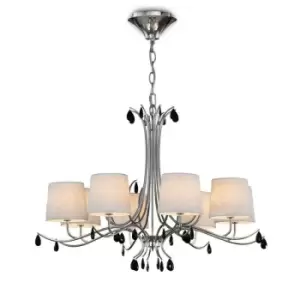 Image of Suspension lampshades Andrea Chrome polished 8 bulbs 80cm