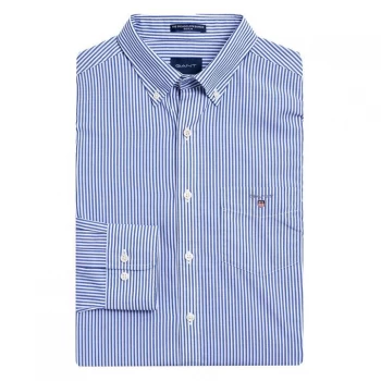 Image of Gant Broadcloth Banker Shirt - Mid Blue