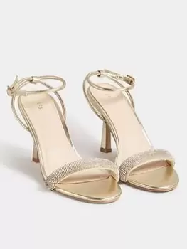 Image of Long Tall Sally Diamante Heel Sandal Gold