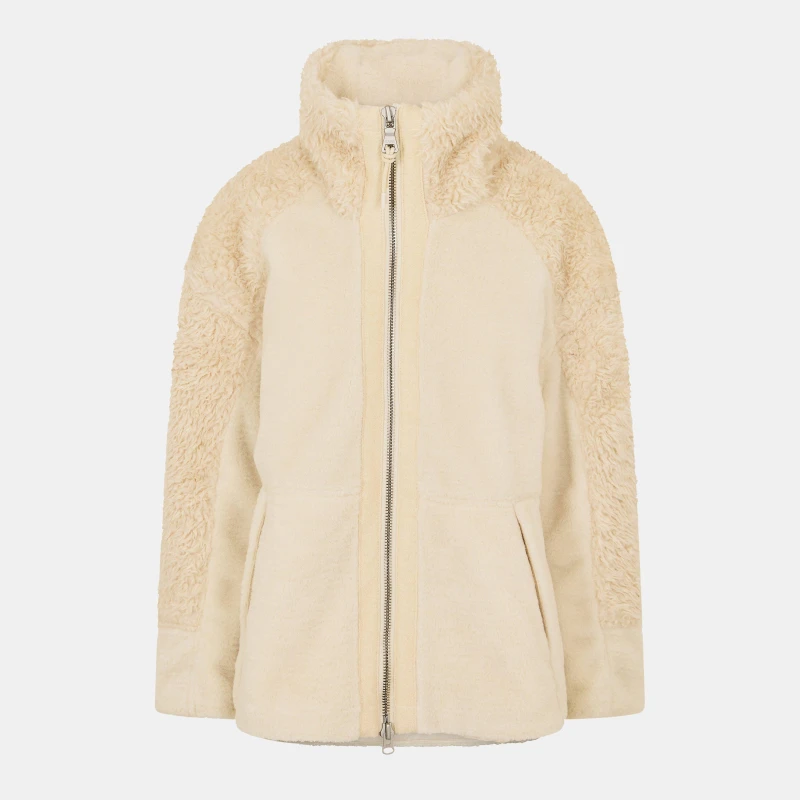 Image of Napapijri Womens Napa Falkner Soft Textured Teddy Coat Beige Dimity female 10 (S)