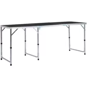 Image of Foldable Camping Table Grey Aluminium 180x60cm Vidaxl Grey