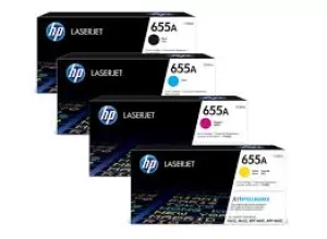 Image of HP 655A Black and Tri Colour Laser Toner Ink Cartridge