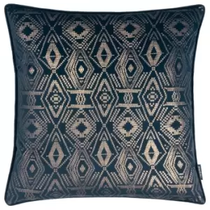 Image of Tayanna Metallic Velvet Cushion Navy