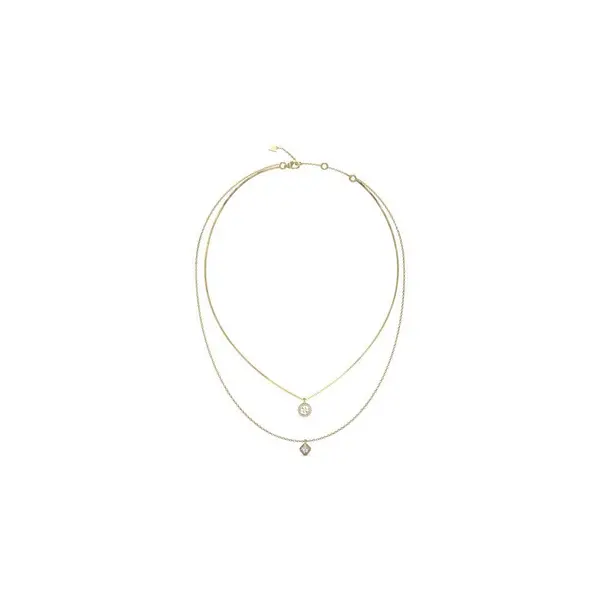 Image of Guess Jewellery Ladies 16-18" Two Layers 4G Necklace UBN04159YG