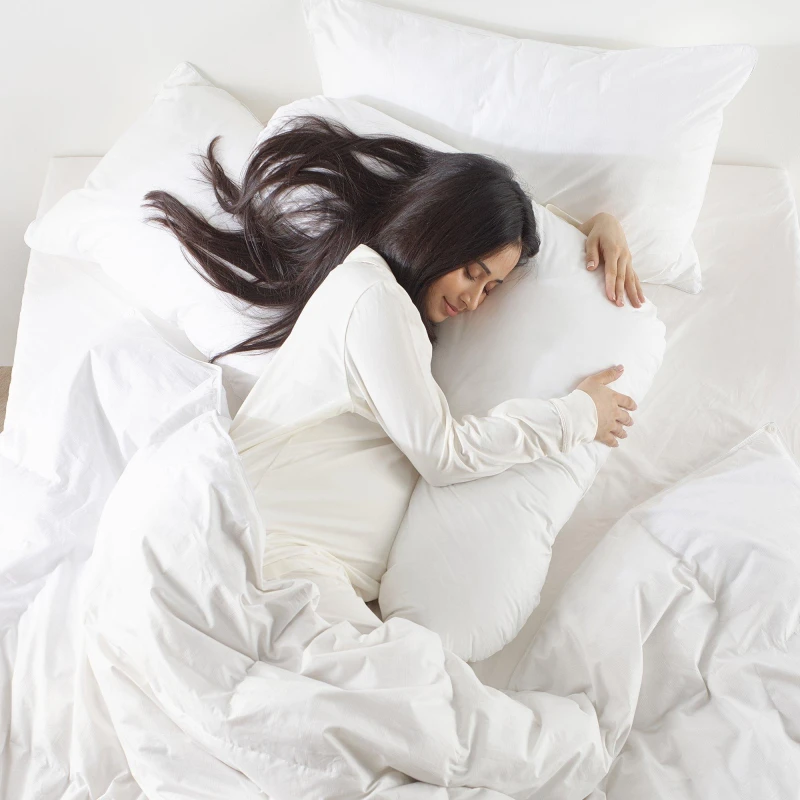 Image of Snuggledown 2 Pack Retreat V Shape Firm Support Pregnancy Pillow White unisex