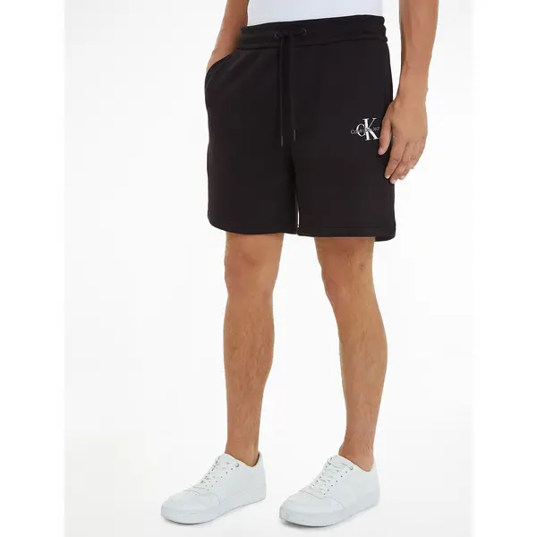 Image of Logo Print Drawstring Shorts in Cotton Mix