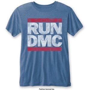 Image of Run DMC - Vintage Logo Unisex Medium T-Shirt - Blue