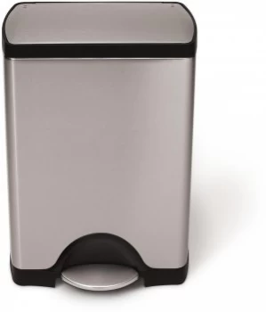 Image of simplehuman 30L Rectangular Pedal Bin Brushed Steel