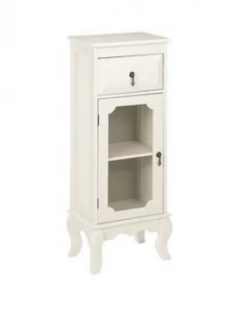 Image of Marcella Ivory MDF Cabinet with Drawer and Glass Door