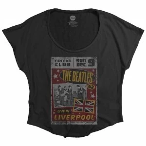 Image of The Beatles Live in Liverpool Ladies Black T-Shirt Medium