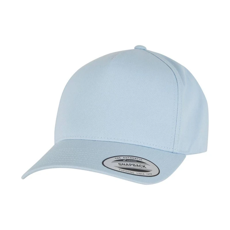 Image of Flexfit by Yupoong Mens 5 Panel Classic Snapback Cap One Size in Light Blue Light Blue Male One Size