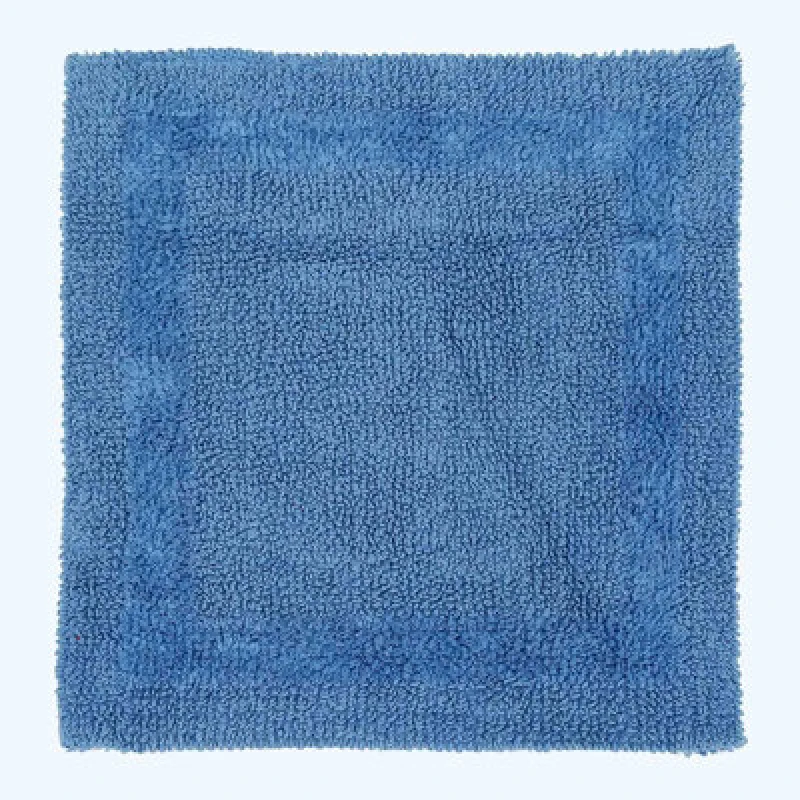 Image of Homescapes Luxury Reversible Cotton Shower Mat - Cobalt