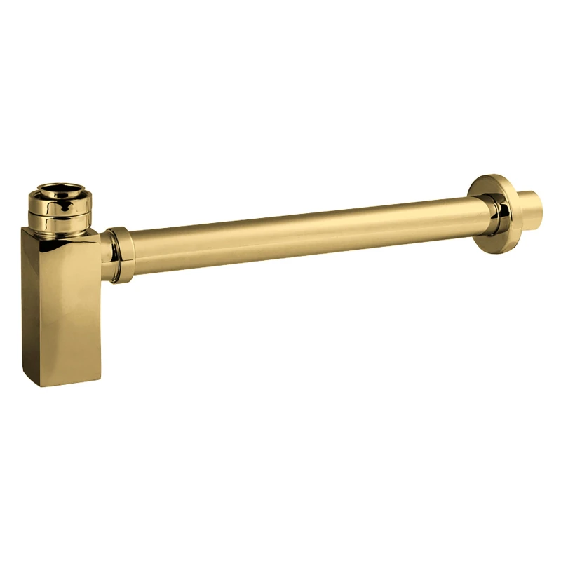 Image of Balterley Square Minimalist Bottle Trap Brushed Brass Bronze