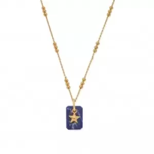 Image of Gold Triple Bobble Chain Sodalite Star Necklace GNTBB3383