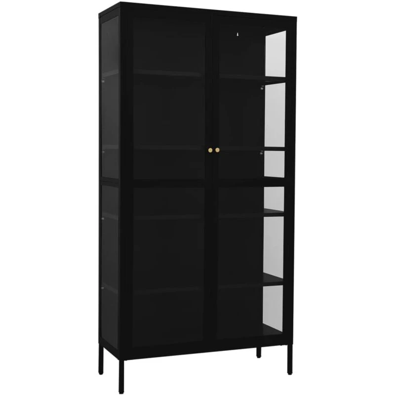 Image of VIDAXL Display Cabinet Black 90x40x180cm Steel and Tempered Glass Vidaxl 8720286564448