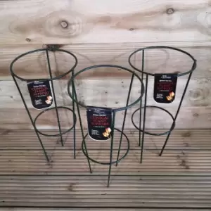 Image of Pack of 3 Tom Chambers Urban Green Conical Garden Plant Support Ring 20cm- Small