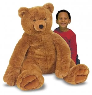 Image of Melissa Doug Jumbo Brown Teddy Bear Plush.