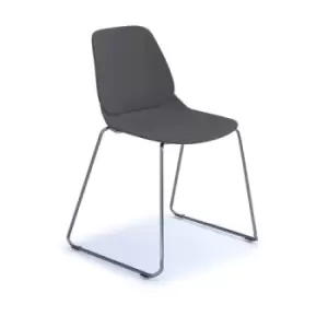 Image of Strut multi-purpose chair with chrome sled frame - grey