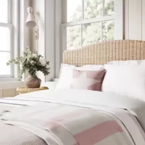 Image of Helena Springfield Ticking Stripe Single Duvet Cover Set, Pink