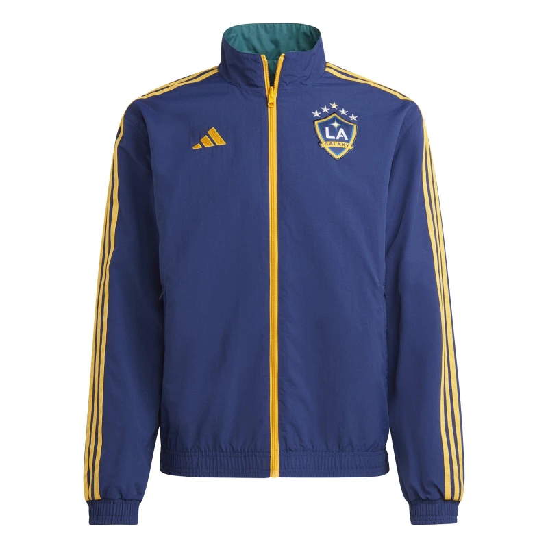 Image of adidas Mens LA Galaxy Reversible Anthem Jacket 2024 2025 Dark Blue male XS