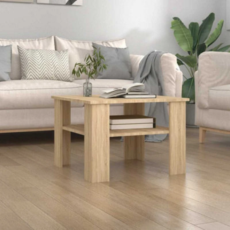 Image of vidaXL Coffee Table Sonoma Oak Engineered Wood Couch Dining Telephone Table