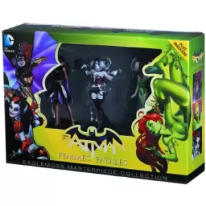 Image of Eaglemoss DC Comics Masterpiece Collections Femme Fatales 3 Piece Statue Figurine Set - Harley Quinn, Poison Ivy and Batgirl