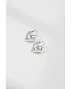 Image of Mood Puffed Heart Huggie Hoop Earrings