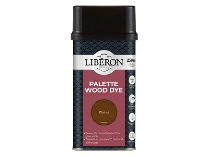 Image of LIBERON Liberon 126736 Palette Wood Dye Walnut 250ml LIBWDPW250N 126736