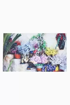 Image of Recycled Rubber Printed Flowers Doormat