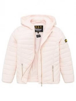 Image of Barbour International Girls Ringside Quilted Jacket - Pink