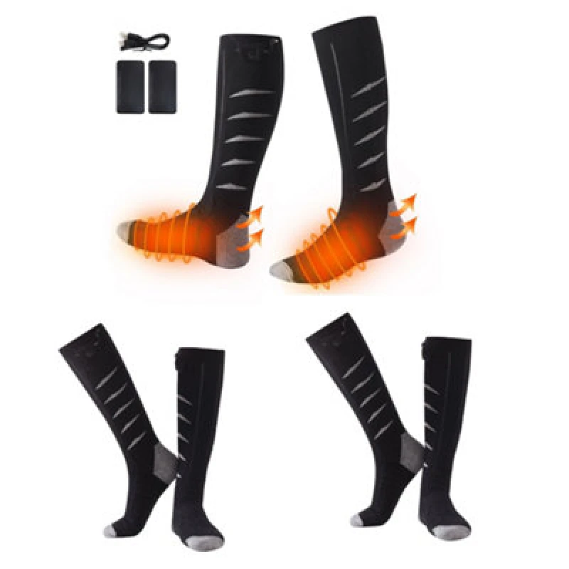 Image of Ezysleep Ezysleep 2 Pairs of Rechargeable Heated Socks in Grey Grey One Size Unisex 5034567875776