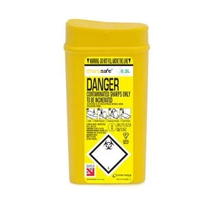 Image of Click Medical Sharpsafe 0.2 Litre Sharps Bin Yellow
