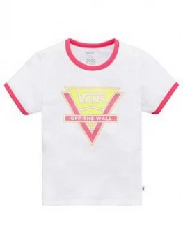 Image of Vans Neon Tri Glitter Girls T-Shirt - White/Pink