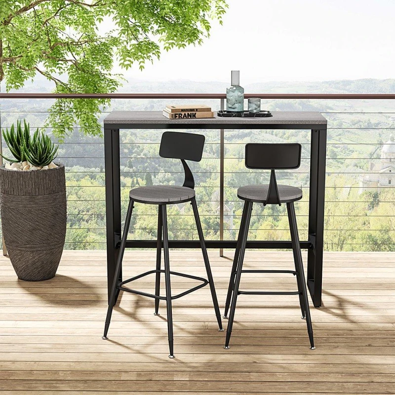 Image of Breeins Modern Garden Bistro High Bar Table Grey Grey And Black unisex One size