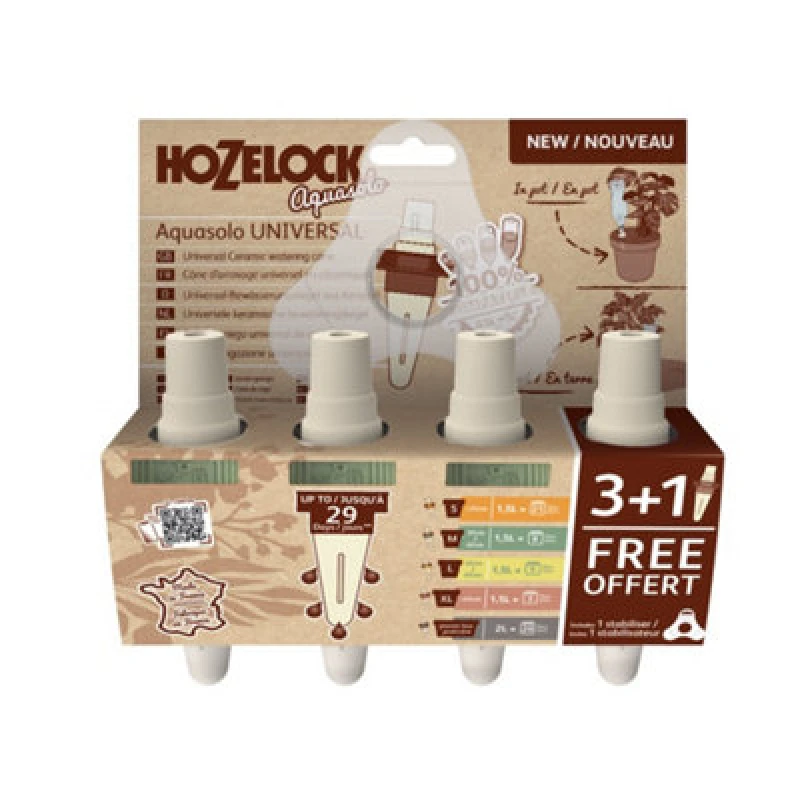 Image of Hozelock Universal Aquasolo Drip Waterers for Water Bottles M Pack of 4