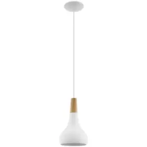 Image of Eglo - Sabinar - 1 Light Small Ceiling Pendant White, E27