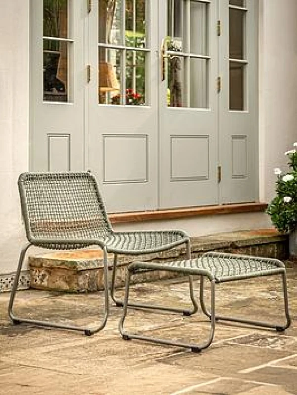 Image of Crossland Grove Mutterton Lounge Chair with Footstool Green 5.05669E+12