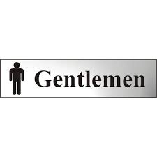 Image of ASEC Gentlemen 200mm x 50mm Chrome Self Adhesive Sign