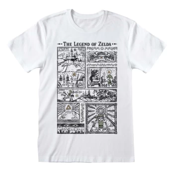 Image of Legend Of Zelda - Drawings Unisex Small T-Shirt - White