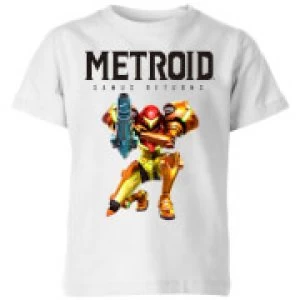 Image of Nintendo Metroid Samus Returns Colour Kid's T-Shirt - White - 7-8 Years - White