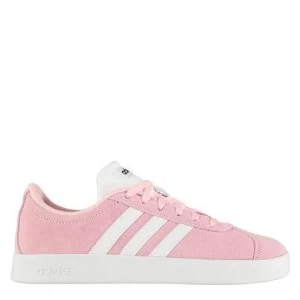 Image of adidas VL Court Suede Junior Girls Trainers - Pink/White
