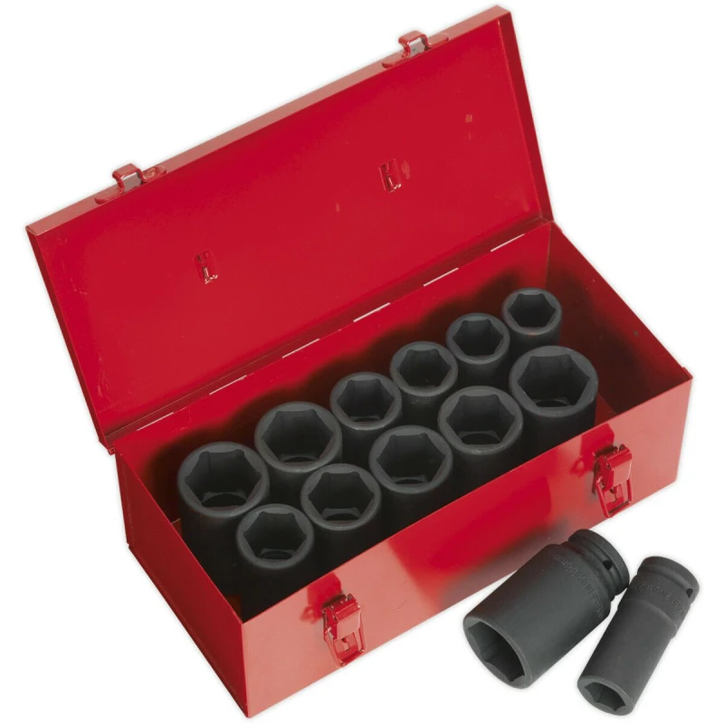 Image of Loops 13 Piece PREMIUM Impact Socket Set - 3/4" Sq Drive - Deep Sockets - High Torque Multi