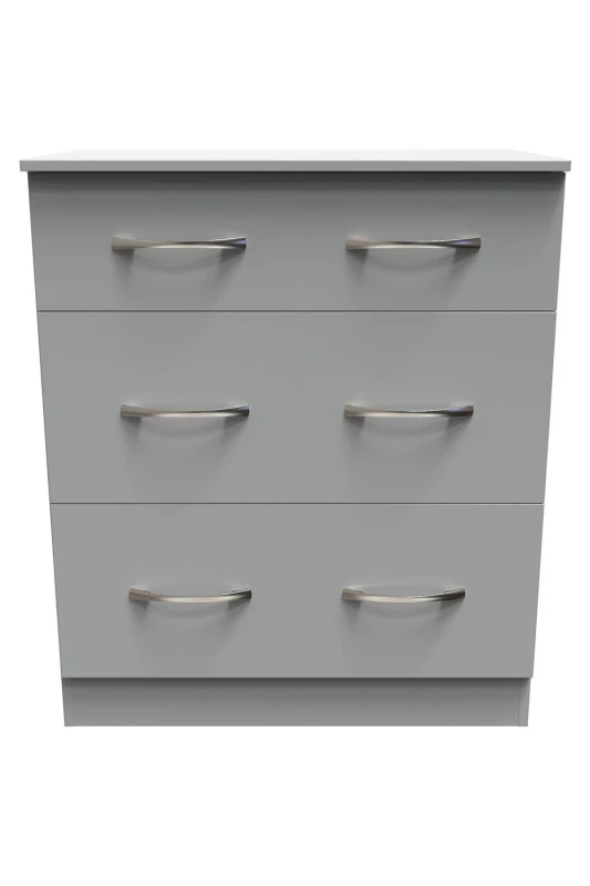 Image of Heddon 3 Drawer Deep Chest In Dusk Grey (Ready Assembled)