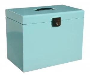 Image of Pierre Henry A4 Traditional Metal File Box - Ice Blue
