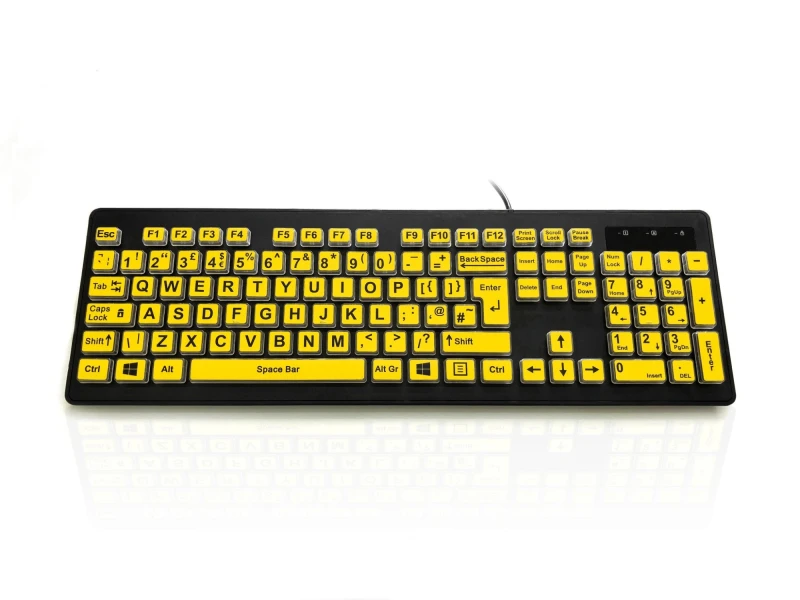Image of Accuratus KYB-RAINBOW2-VIS keyboard Home USB QWERTY UK English Black.
