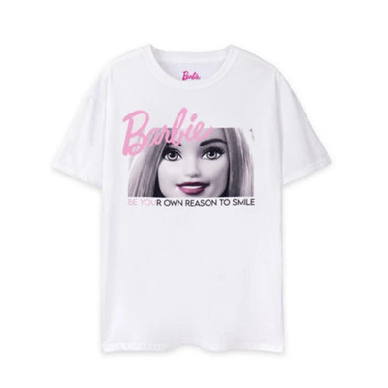 Image of (X-Small) Barbie Short Sleeved T-Shirt (Womens White)