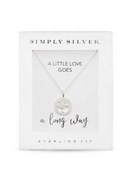 Image of Simply Silver Sterling Silver Cubic Zirconia Tree Of Life Necklace