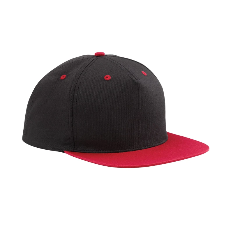 Image of Beechfield Beechfield Men Contrast 5 Panel Snapback Cap in Black One Size Male 5063377408164