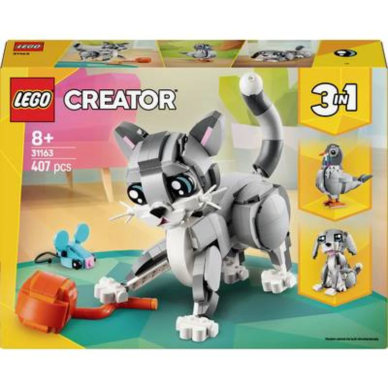 Image of LEGO LEGO Creator 3in1 Playful Cat Figure, Toy Animal Set 31163