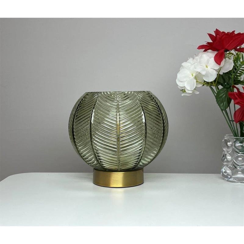 Image of K Living Leaves Green Glass Table Lamp Green unisex One Size